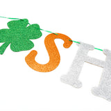 MALLMALL6 LITTLE SHAMROCK Banner St. Patrick's Day Baby Shower Birthday Saint Patty's Day Gender Reveal Newborn Party Decorations for Boys Girls Pre-Strung Glittery Sign for Room Fireplace Outdoor
