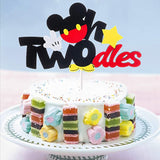 MALLMALL6 Mouse Two Birthday Cake Topper Twodles Mouse Birthday Party Supplies Cute Cake Decorations Two Years Old Mouse Themed Birthday Party Favors for 2nd Toddlers Baby Boys Girls