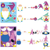 MALLMALL6 36Pcs Make a Easter Bunny Gnome Sticker Game DIY Art Crafts Your Own 6 Kinds Cartoon Characters Stickers Mixed and Matched Games Decorations Party Favors Birthday School Supplies for Kids
