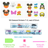MALLMALL6 Mickey Minnie Diamond Painting Stickers Kits for Kids Paint with Diamonds by Number Kit DIY Art Crafts Supplies Rhinestone Mosaic Sticker Handmade Gifts Donald Daisy Goofy Pluto Sticker