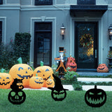 MALLMALL6 3Pcs Halloween Silhouette Yard Stake Pumpkin Face Waterproof Acrylic Stakes Witch Hat Black Cat Scary Party Supplies Trick or Treat Lawn Floor Stakes for Outdoor Garden Farmhouse Decorations