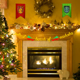 MALLMALL6 Jolliest Bunch of Assholes Banner Christmas Holiday Party Favors Supplies Golden Glittery Sign Photo Props Pre-Strung Hanging Kit Xmas Eve Decorations for Fireplace Home Wall Outdoor