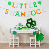 MALLMALL6 LITTLE SHAMROCK Banner St. Patrick's Day Baby Shower Birthday Saint Patty's Day Gender Reveal Newborn Party Decorations for Boys Girls Pre-Strung Glittery Sign for Room Fireplace Outdoor
