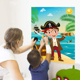 MALLMALL6 Pirate Stickers Party Games for Kids Pin The Eye Patch and Mustache On The Pirates Poster Birthday Party Favors Pin Game Include Blindfold Sticker Caribbean Pirate Party Supplies Decoration