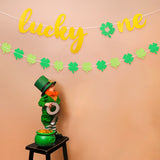 MALLMALL6 Lucky One Banner 1st Birthday Banners St. Patrick's Day Party Decoration Saint Patty's Day 1 Year Old Baby Shower Pre-Strung Glittery Sign Shamrock Clover Garland for Boy Girl Outdoor Indoor