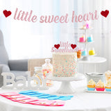 MALLMALL6 Little Sweetheart Banner Cake Topper Set for Valentine's Day Baby Shower Party Favors Pre-assembled Glittery Sign Pregnancy Celebration New Born Party Cake Decorations Supplies for Boy Girl