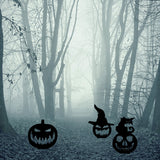 MALLMALL6 3Pcs Halloween Silhouette Yard Stake Pumpkin Face Waterproof Acrylic Stakes Witch Hat Black Cat Scary Party Supplies Trick or Treat Lawn Floor Stakes for Outdoor Garden Farmhouse Decorations