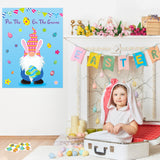 MALLMALL6 Pin The Easter Egg On The Gnome Easter Party Game Favors Supplies for Kids Easter Egg Hunt Spring Holiday Classroom Activities Pin Poster with 24Pcs Removable Stickers for Boys Girls Home