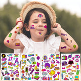 MALLMALL6 8pcs 80s Temporary Tattoos I Love 80s Retro Party Body Stickers 1980s Waterproof Disco Face Hand Fake Tattoos for Adult Throwback Hip Hop Party Favors Supplies for Boys Girls Birthday Party