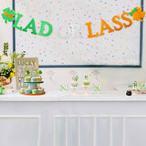 MALLMALL6 LAD OR LASS Banner St. Patrick's Day Baby Shower Gender Reveal Saint Patty's Day Celebration Pregnancy Announcement Pre-Strung Glittery Flag Party Decorations Supplies for Outdoor Indoor