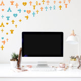 MALLMALL6 500pcs Christian Glitter Stickers FoamSelf-Adhesive Bible Multi-Colour Art Craft Project Assorted Glittery Sticky Embellishments for Kids School Classroom Activity Home Party Decoration