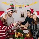 MALLMALL6 Jolliest Bunch of Assholes Banner Christmas Holiday Party Favors Supplies Golden Glittery Sign Photo Props Pre-Strung Hanging Kit Xmas Eve Decorations for Fireplace Home Wall Outdoor