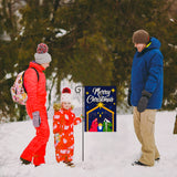 MALLMALL6 Merry Christmas Holy Nativity Garden Flag Burlap Xmas Jesus Virgin Mary Double Sided Linen Flags Baby Shower Party Decoration for Home Outdoor Yard Lawn Farmhouse 18.2x12.2 Inch