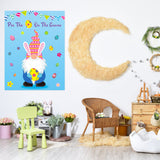 MALLMALL6 Pin The Easter Egg On The Gnome Easter Party Game Favors Supplies for Kids Easter Egg Hunt Spring Holiday Classroom Activities Pin Poster with 24Pcs Removable Stickers for Boys Girls Home