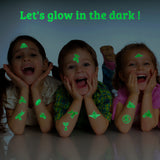 MALLMALL6 8pcs Luminous Dirt Bike Tattoos Glow In the Dark Race Motorcycle Body Stickers Fluorescence Light Up Fake Tattoo Sticker for Boys Girls Birthday Decoration Neon Carnival Party Favor Supplies