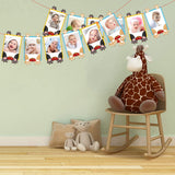 MALLMALL6 Pet Theme 12 Months Photo Banner Newborn Monthly Milestone Photos Banner Cats Puppy 1st Birthday Decoration Party Supplies Keepsake Baby Shower for 1 Year Old Kids Cat Dog Pawty