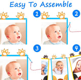 MALLMALL6 Pet Theme 12 Months Photo Banner Newborn Monthly Milestone Photos Banner Cats Puppy 1st Birthday Decoration Party Supplies Keepsake Baby Shower for 1 Year Old Kids Cat Dog Pawty