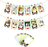 MALLMALL6 Pet Theme 12 Months Photo Banner Newborn Monthly Milestone Photos Banner Cats Puppy 1st Birthday Decoration Party Supplies Keepsake Baby Shower for 1 Year Old Kids Cat Dog Pawty