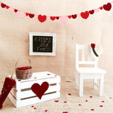 MALLMALL6 LOVE Burlap Banner Valentine's Day Banner with 2Pcs Felt Heart Garland No DIY Valentines Decorations Wedding Anniversary Engagement Bridal Baby Shower Party Favors for Home Room Fireplace